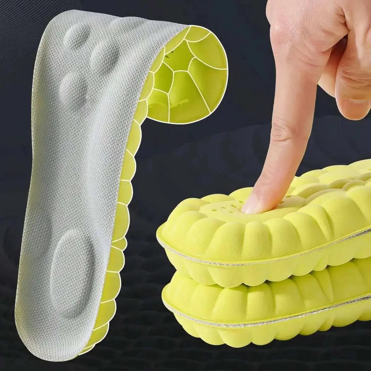 Sports Insole 4D Cloud Style Sweat Absorbing Breathable Thickened Shock Absorption Super Soft and Comfortable Elastic Insole - AMIR BAGS INDIA PRIVATE LIMITED