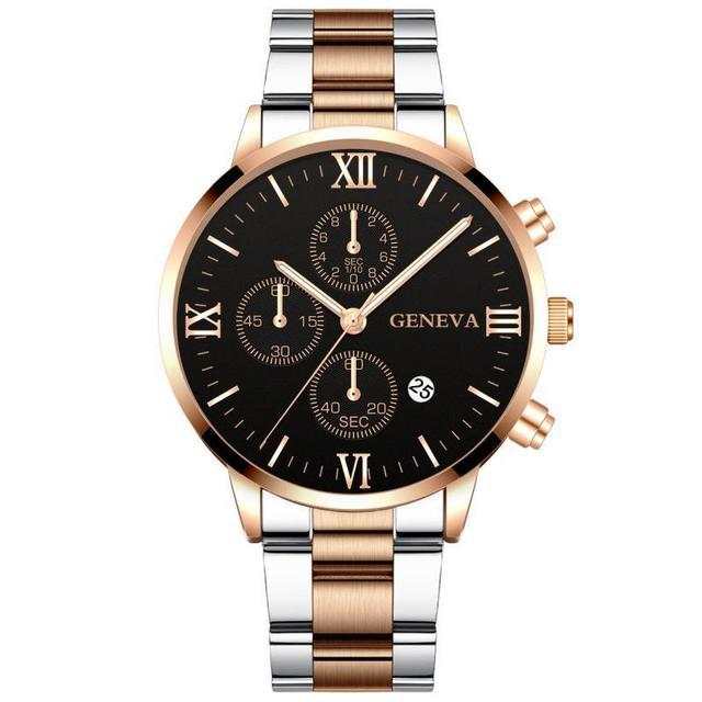 Steel Watch Men's Stainless Steel Three - eye Calendar - AMIR BAGS INDIA PRIVATE LIMITED