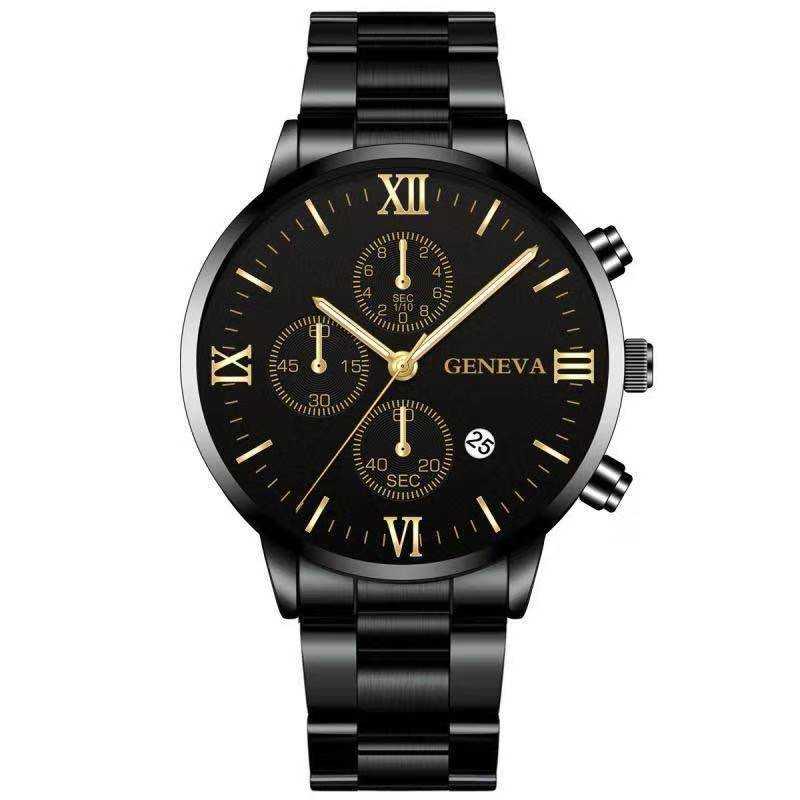 Steel Watch Men's Stainless Steel Three - eye Calendar - AMIR BAGS INDIA PRIVATE LIMITED