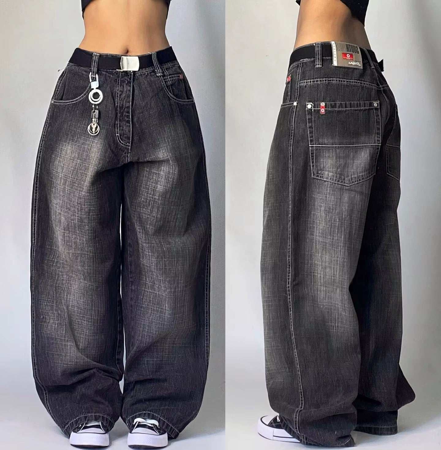 Streetwear New Fashion Oversized Print Baggy Jeans Y2K Harajuku Hip - Hop Vintage Pop Gothic High Waist Wide - Leg Pants Trousers - AMIR BAGS INDIA PRIVATE LIMITED