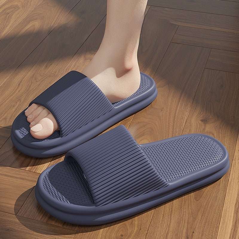 Striped Design Home Slippers For Women Men Soft Anti - slip Floor Bathroom Slippers Solid House Shoes - AMIR BAGS INDIA PRIVATE LIMITED