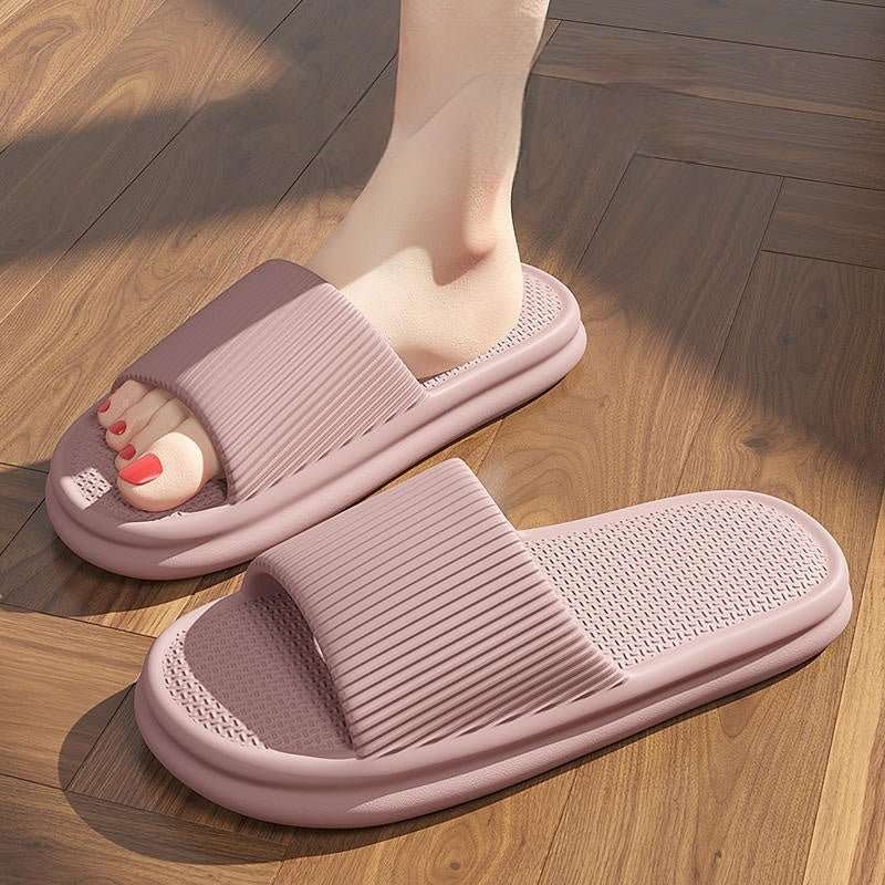 Striped Design Home Slippers For Women Men Soft Anti - slip Floor Bathroom Slippers Solid House Shoes - AMIR BAGS INDIA PRIVATE LIMITED