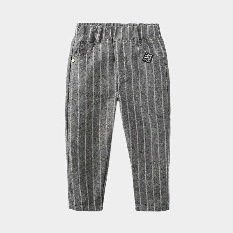 Striped Trousers Boys Kids Kids Elastic Waist Casual Pants - AMIR BAGS INDIA PRIVATE LIMITED