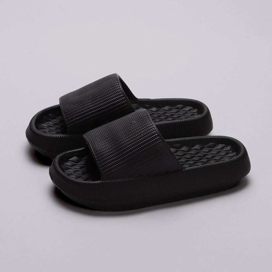 Summer EVA Slippers Solid Color Rhombus Stripe Anti - slip Slippers New Women's Home Shoes - AMIR BAGS INDIA PRIVATE LIMITED