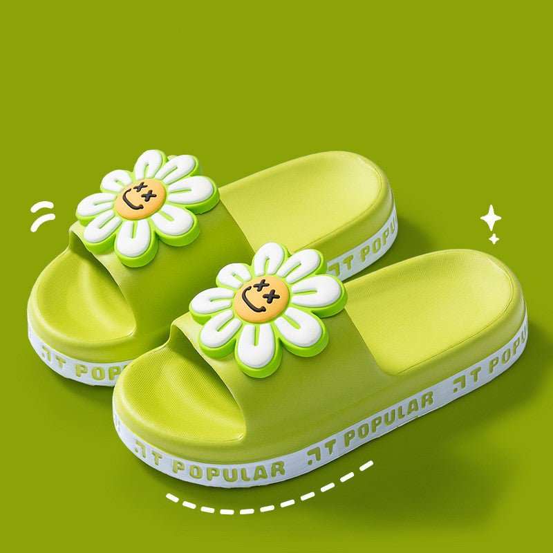 Summer Flower Slippers Women New Fashion Letter Garden Shoes Indoor Anti - Slip Floor Bathroom Bathing Home Slipper - AMIR BAGS INDIA PRIVATE LIMITED