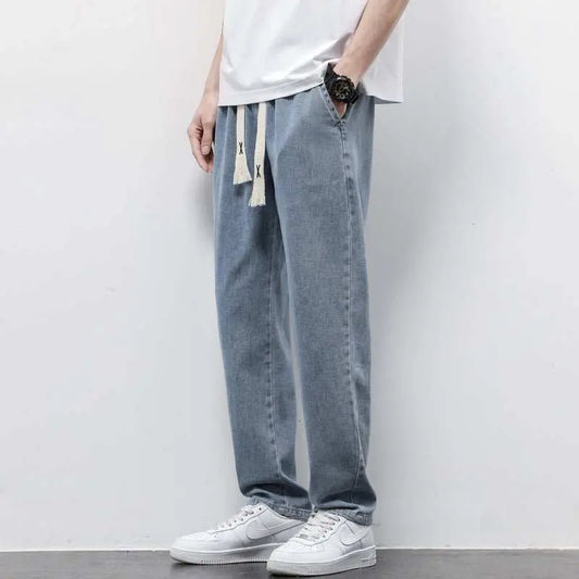 Summer Loose Wide Leg Jeans Pants Men Fashion Drawstring Elasticated SOverview:Unique design, stylish and beautiful.Good material, comfortable wear.A variety of colors, any choice.
 Product information:Style: straight-leg pantsFabric nDropshipmanAMIR BAGS INDIA PRIVATE LIMITEDnull
