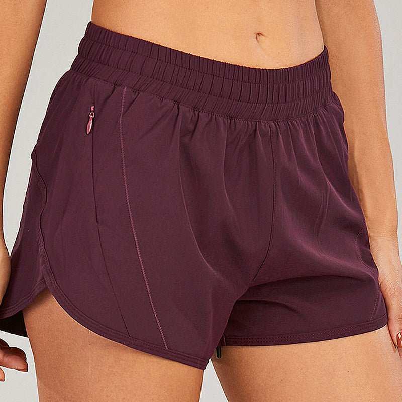 Summer Sports Shorts With Zipper Pockets Breathable Loose Anti - exposure Outdoor Running Fitness Pants For Womens Clothing - AMIR BAGS INDIA PRIVATE LIMITED