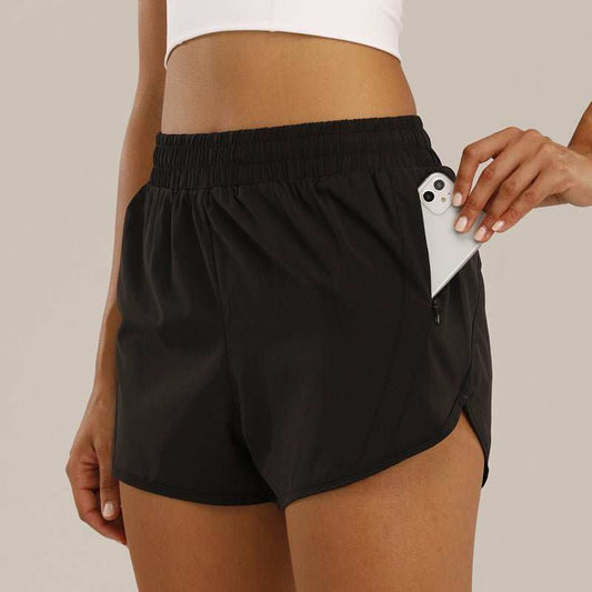 Summer Sports Shorts With Zipper Pockets Breathable Loose Anti - exposure Outdoor Running Fitness Pants For Womens Clothing - AMIR BAGS INDIA PRIVATE LIMITED