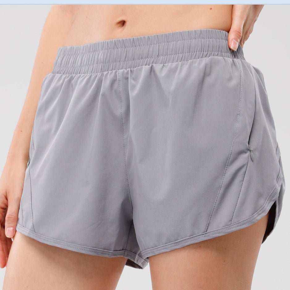 Summer Sports Shorts With Zipper Pockets Breathable Loose Anti - exposure Outdoor Running Fitness Pants For Womens Clothing - AMIR BAGS INDIA PRIVATE LIMITED