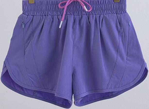 Summer Sports Shorts With Zipper Pockets Breathable Loose Anti - exposure Outdoor Running Fitness Pants For Womens Clothing - AMIR BAGS INDIA PRIVATE LIMITED