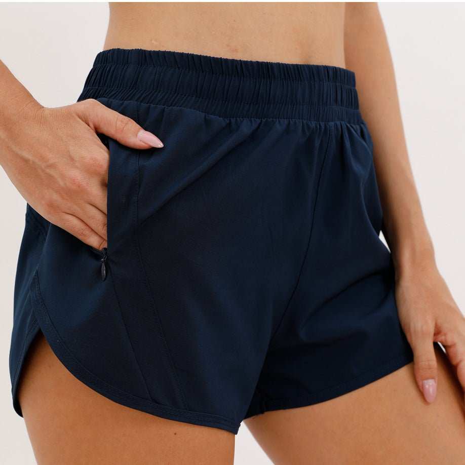 Summer Sports Shorts With Zipper Pockets Breathable Loose Anti - exposure Outdoor Running Fitness Pants For Womens Clothing - AMIR BAGS INDIA PRIVATE LIMITED