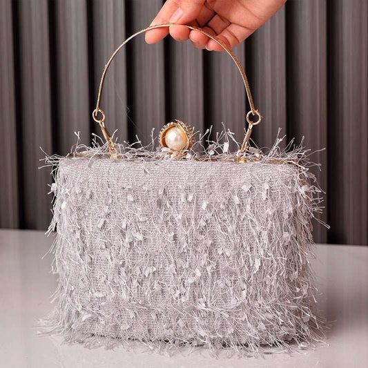 Tassel Handbags Women Dress Party Evening Bag Fashion Luxury Designer Square Bags Crossbody Shoulder Bag Ladies - AMIR BAGS INDIA PRIVATE LIMITED