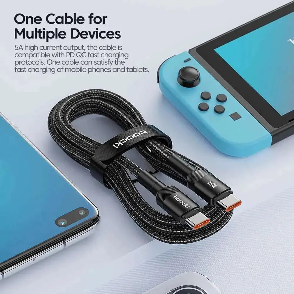 Toocki 100W Type C to USB C Cable PD 3.0 Quick Charge 4.0 Fast Chargin• Quick Charge 4.0 :Charges your device quickly and efficiently with the latest Quick Charge 4.0 technology.

• PD 3.0 :Provides stable and fast charging for your deAMIR BAGS INDIA PRIVATE LIMITEDAMIR BAGS INDIA PRIVATE LIMITEDnull