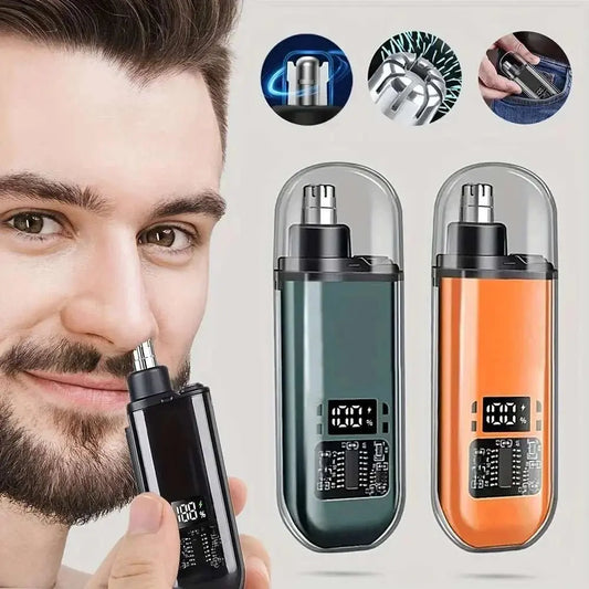 USB Rechargeable Nose & Ear Hair Trimmer for Men, Portable Mini Compact Design with Fast Charge, Electric Grooming Kit - AMIR BAGS INDIA PRIVATE LIMITED