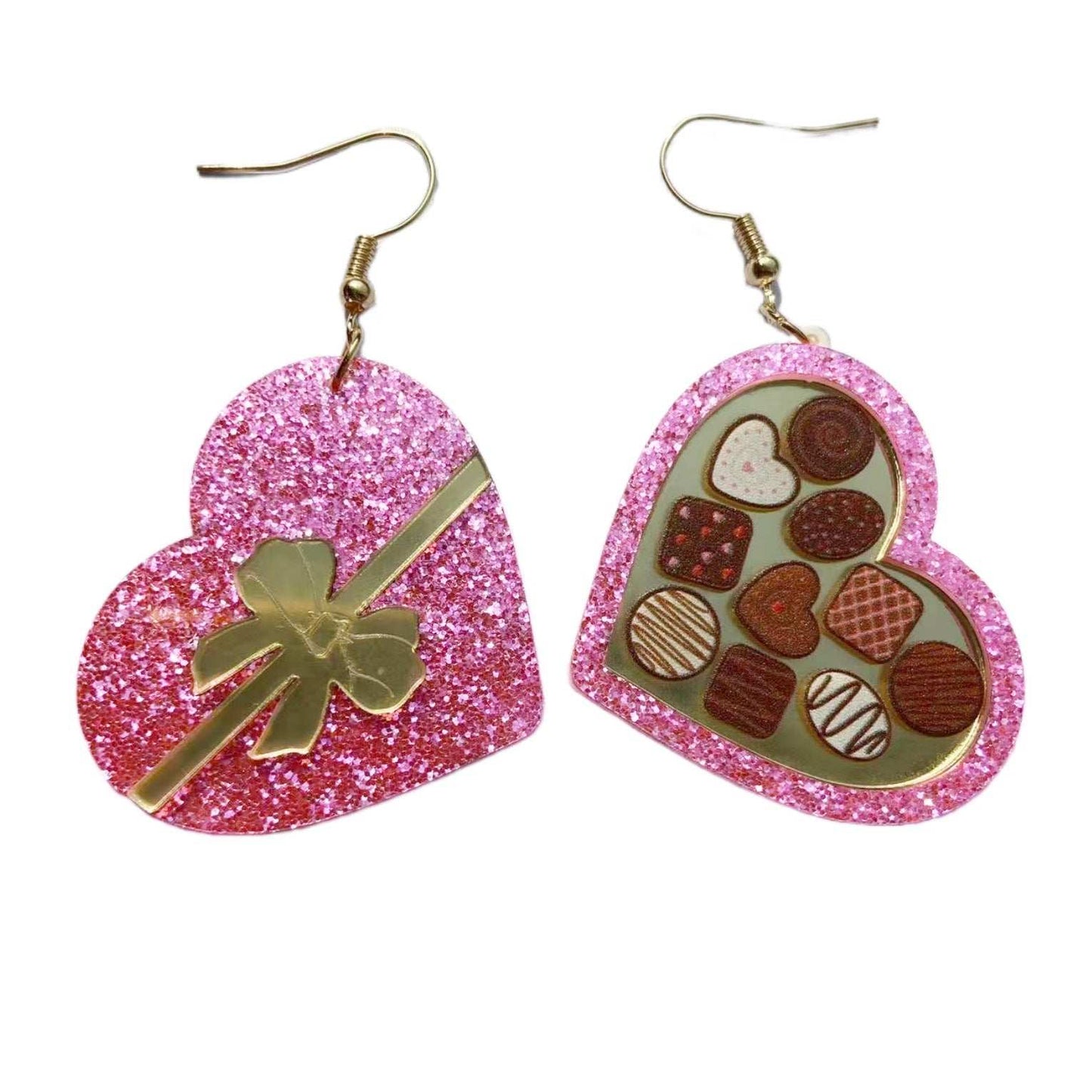 Valentine's Day Red Gift Box Heart Earrings For Women Romantic You Make ME Melt Ice Cream Acrylic Drop Earring Designer Jewelry - AMIR BAGS INDIA PRIVATE LIMITED