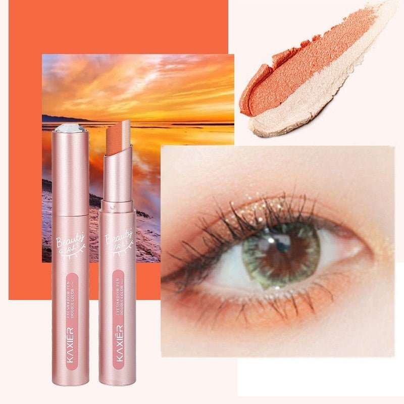 Waterproof And Sweat - proof Gradient Two - color Lazy Eyeshadow Stick - AMIR BAGS INDIA PRIVATE LIMITED