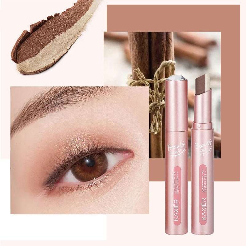 Waterproof And Sweat - proof Gradient Two - color Lazy Eyeshadow Stick - AMIR BAGS INDIA PRIVATE LIMITED