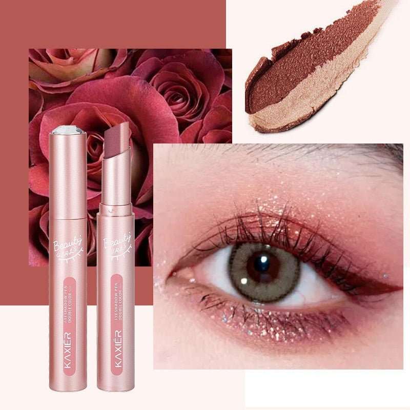Waterproof And Sweat - proof Gradient Two - color Lazy Eyeshadow Stick - AMIR BAGS INDIA PRIVATE LIMITED