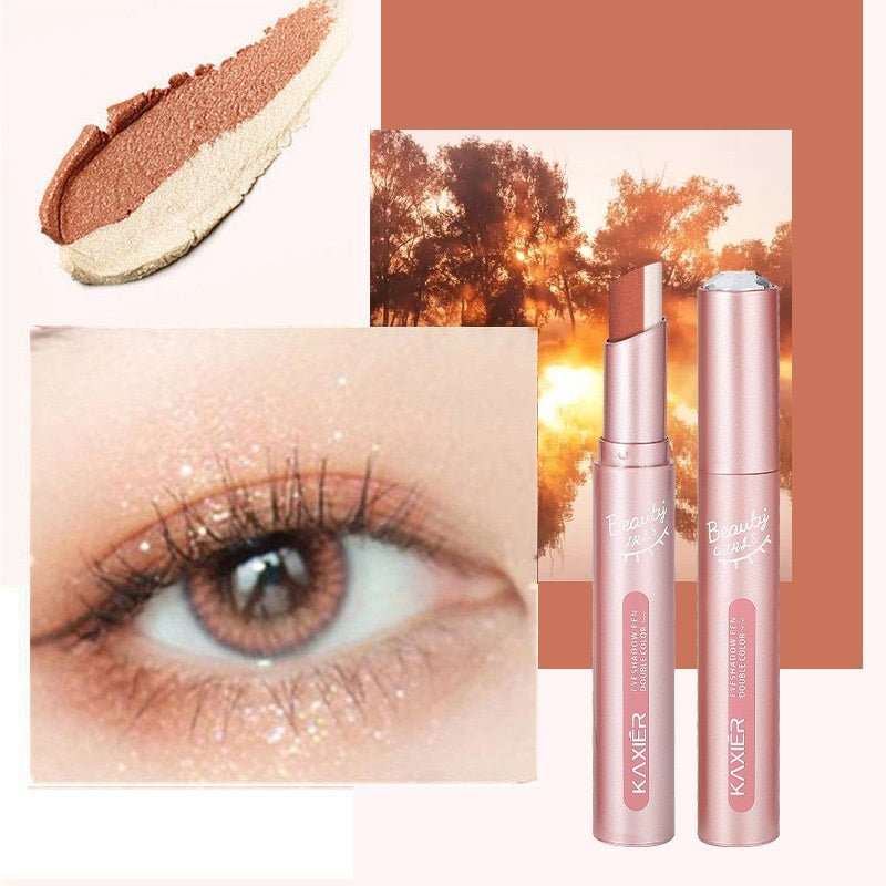 Waterproof And Sweat - proof Gradient Two - color Lazy Eyeshadow Stick - AMIR BAGS INDIA PRIVATE LIMITED