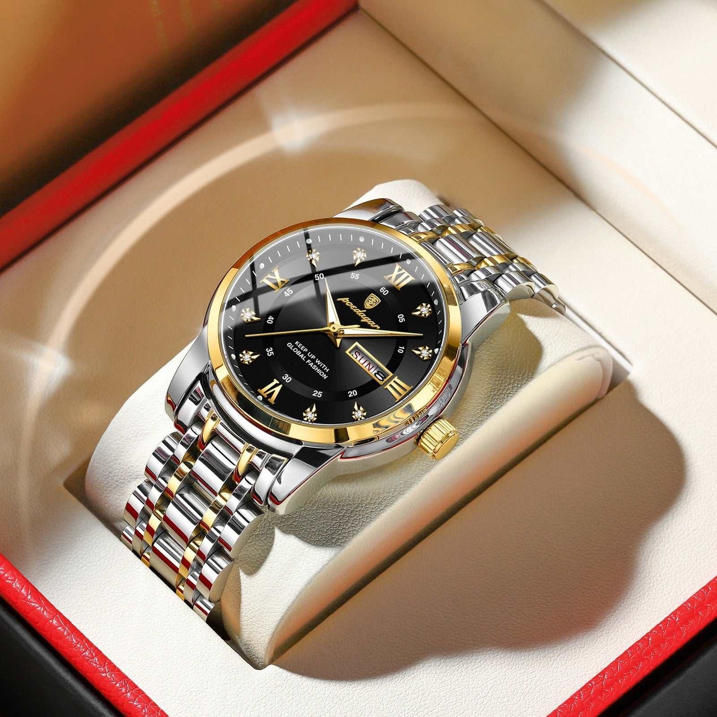 Waterproof Men's Double Calendar Luminous Quartz Watch - AMIR BAGS INDIA PRIVATE LIMITED