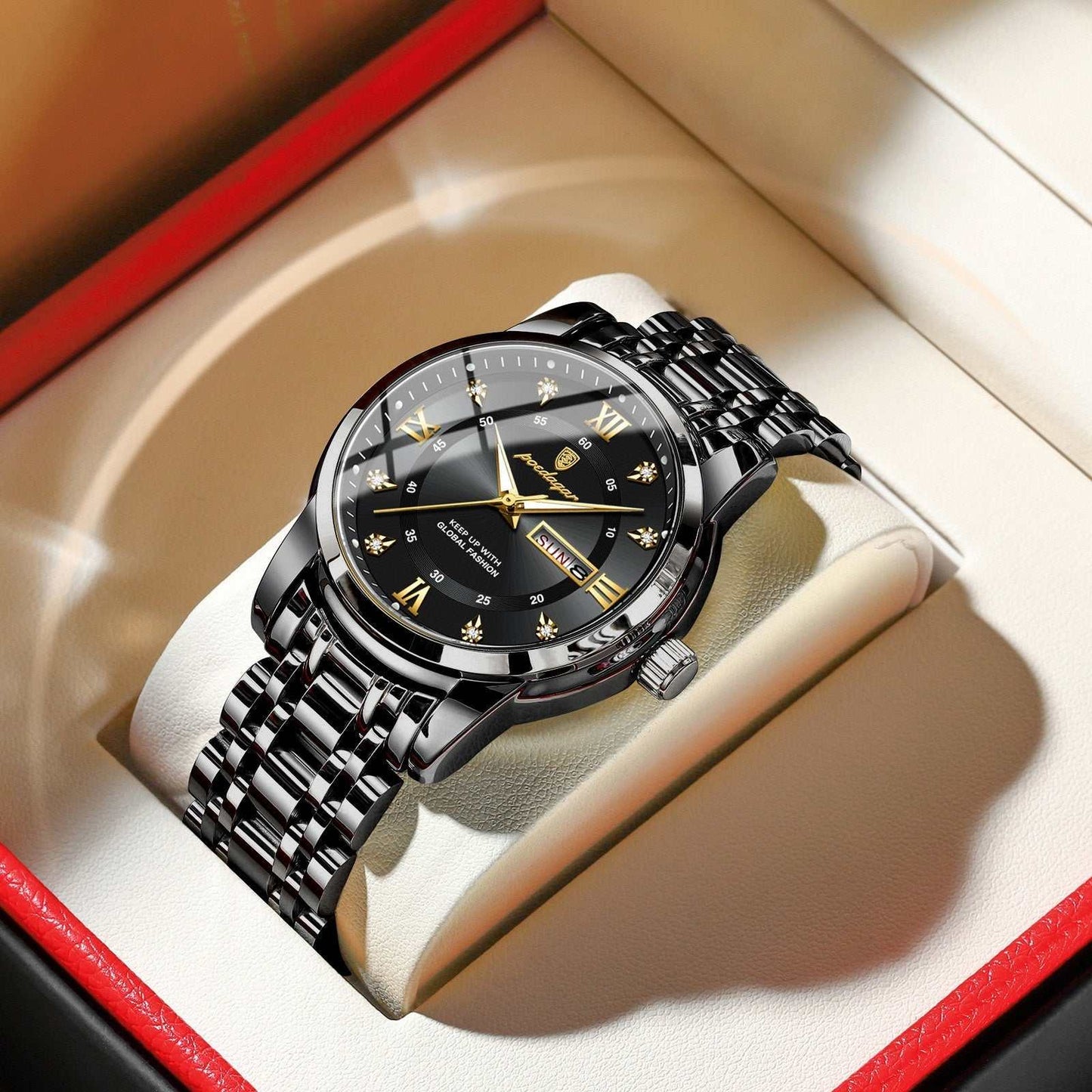 Waterproof Men's Double Calendar Luminous Quartz Watch - AMIR BAGS INDIA PRIVATE LIMITED