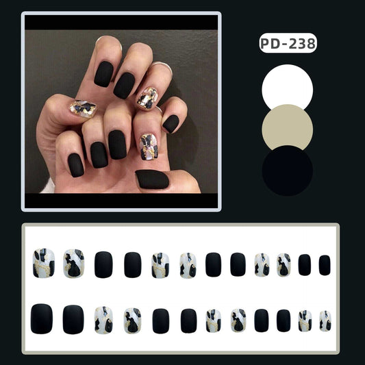 Wearing Black Frosted Shell Fake Nails - AMIR BAGS INDIA PRIVATE LIMITED