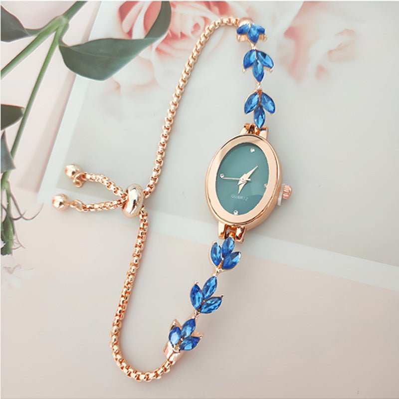 Wheat Diamond Women's Watch Free Adjustment Pull - out Women's - AMIR BAGS INDIA PRIVATE LIMITED
