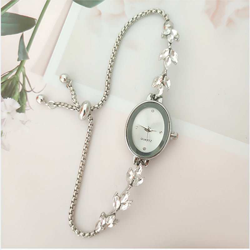 Wheat Diamond Women's Watch Free Adjustment Pull - out Women's - AMIR BAGS INDIA PRIVATE LIMITED