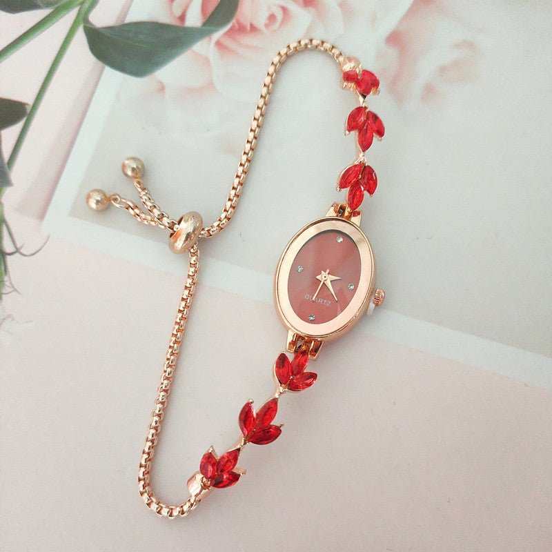 Wheat Diamond Women's Watch Free Adjustment Pull - out Women's - AMIR BAGS INDIA PRIVATE LIMITED