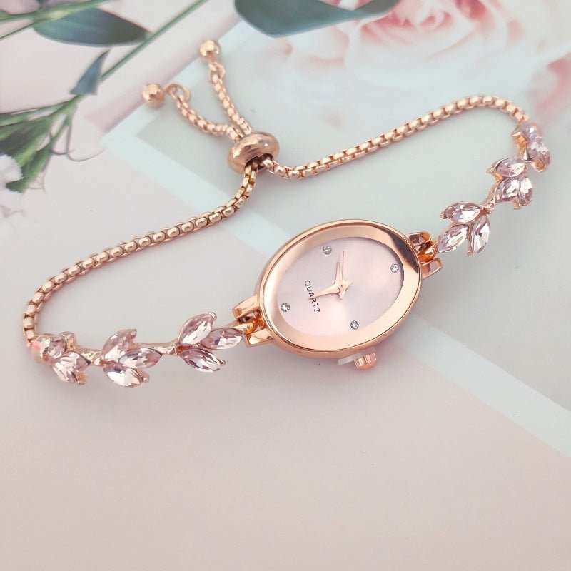 Wheat Diamond Women's Watch Free Adjustment Pull - out Women's - AMIR BAGS INDIA PRIVATE LIMITED