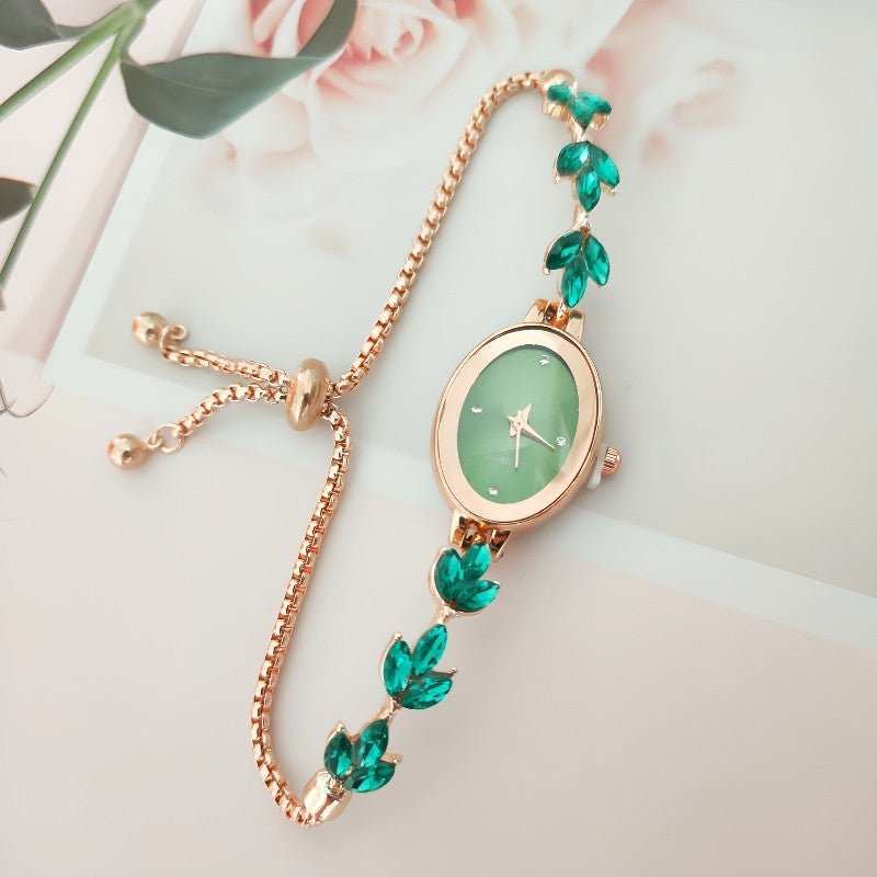 Wheat Diamond Women's Watch Free Adjustment Pull - out Women's - AMIR BAGS INDIA PRIVATE LIMITED