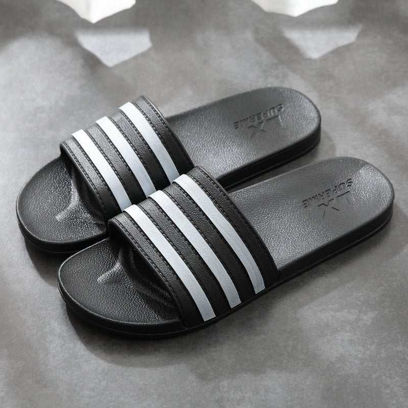 White Stripes Slippers For Women And Men Bathroom Slippers Home Shoes - AMIR BAGS INDIA PRIVATE LIMITED