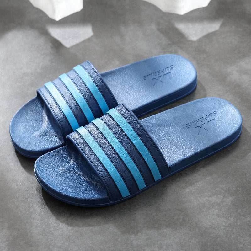 White Stripes Slippers For Women And Men Bathroom Slippers Home Shoes - AMIR BAGS INDIA PRIVATE LIMITED