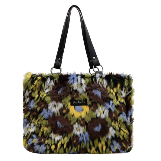 Winter Plush Bags Women Flowers Shoulder Bag Handbag - AMIR BAGS INDIA PRIVATE LIMITED