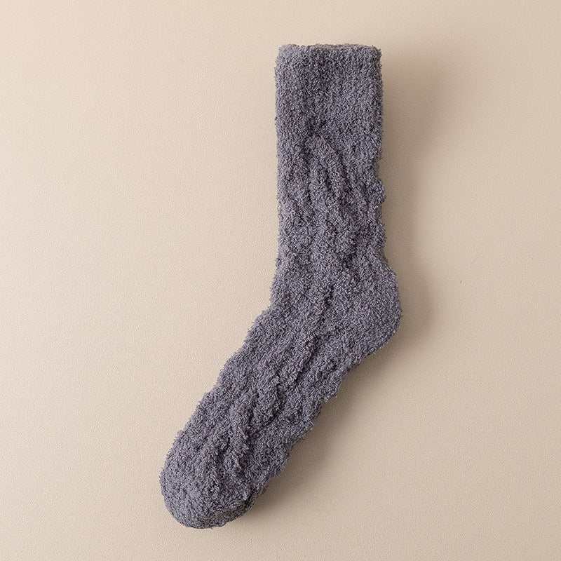 Winter Warm Fuzzy Coral Fleece Socks Women Men Velvet Thickened Home Sleepping Floor Socks - AMIR BAGS INDIA PRIVATE LIMITED