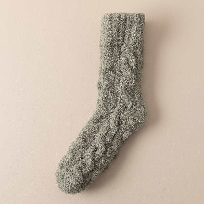 Winter Warm Fuzzy Coral Fleece Socks Women Men Velvet Thickened Home Sleepping Floor Socks - AMIR BAGS INDIA PRIVATE LIMITED