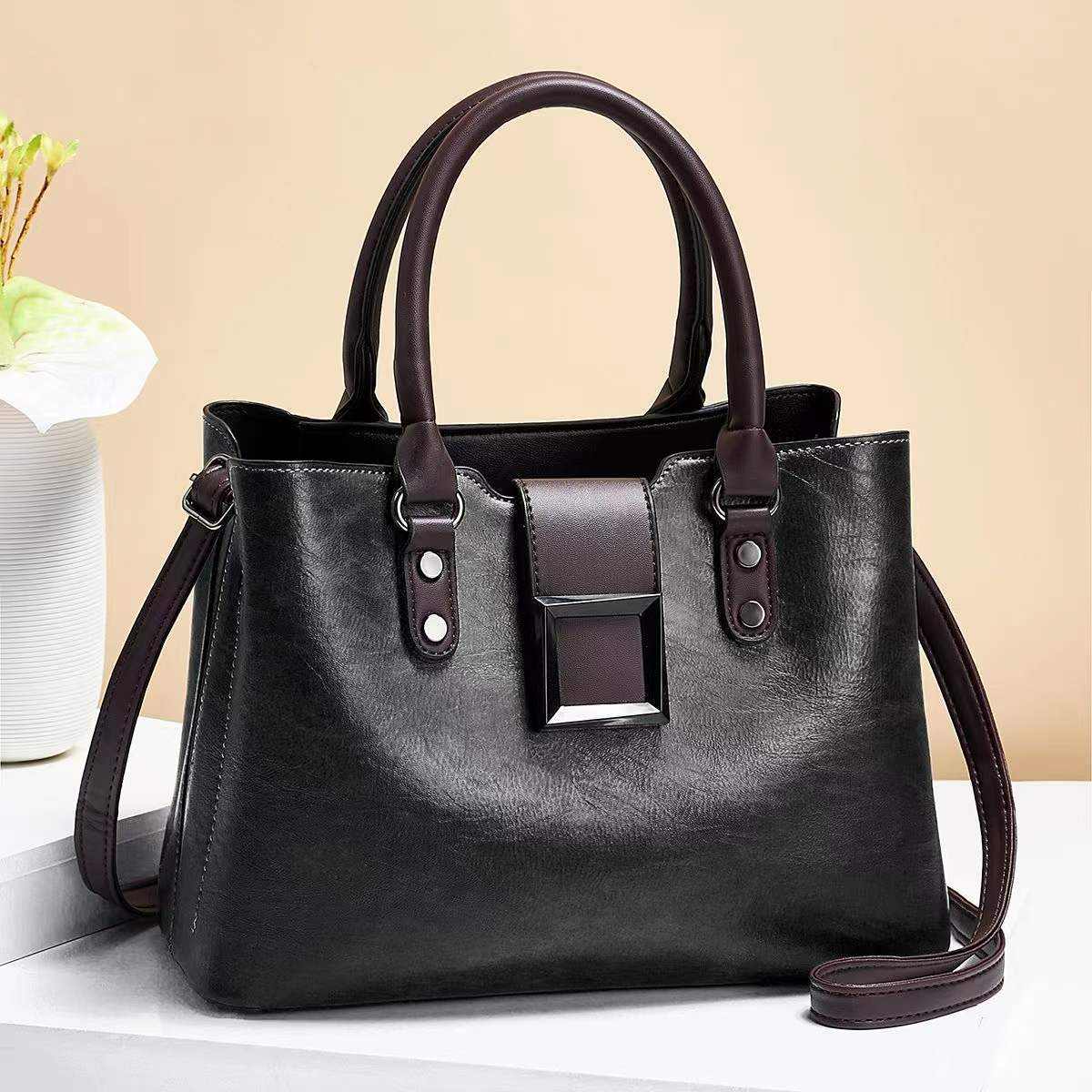 Women Shoulder Bag Big Buckle Handbags Work Daily Office Crossbody Bags - AMIR BAGS INDIA PRIVATE LIMITED