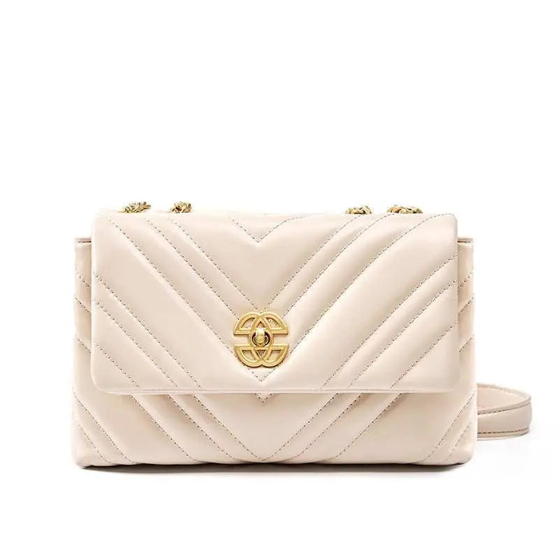 Women's Cowhide Diamond Chain Square Shoulder Messenger Bag - AMIR BAGS INDIA PRIVATE LIMITED
