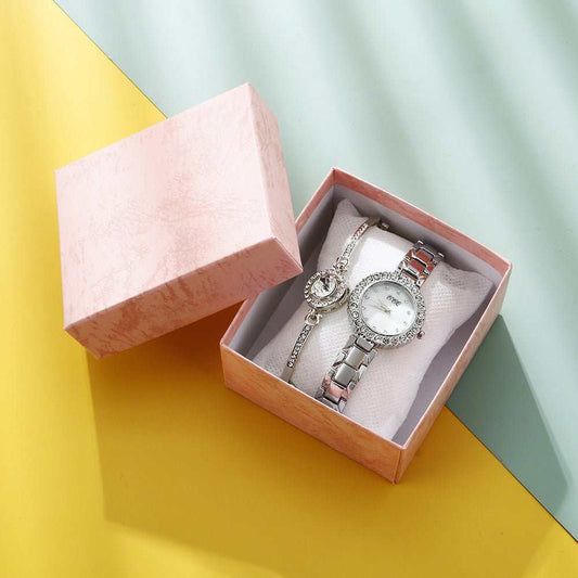 Women's Fashion Diamond Bracelet Watch Suit - AMIR BAGS INDIA PRIVATE LIMITED