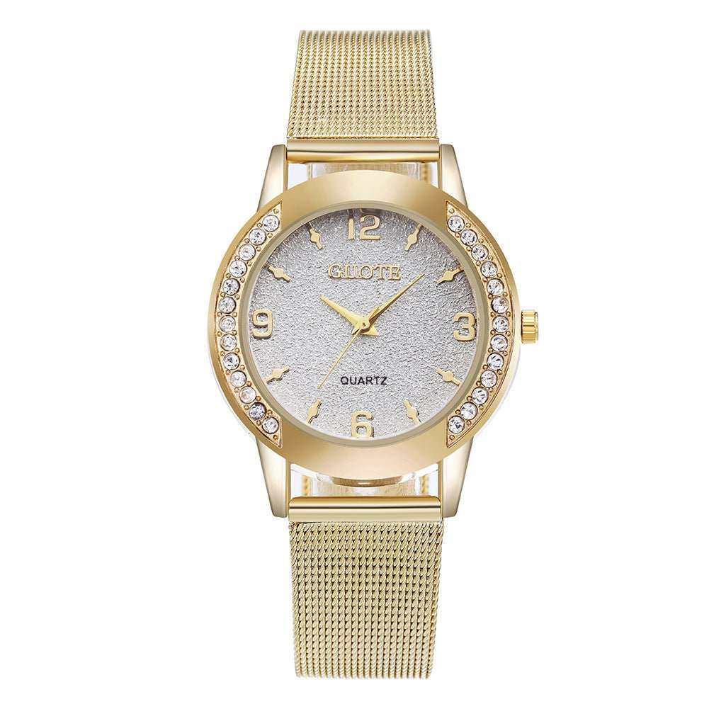Women's Fashion Diamond Case Quartz Watch - AMIR BAGS INDIA PRIVATE LIMITED