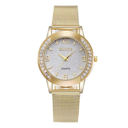 Women's Fashion Diamond Case Quartz Watch - AMIR BAGS INDIA PRIVATE LIMITED