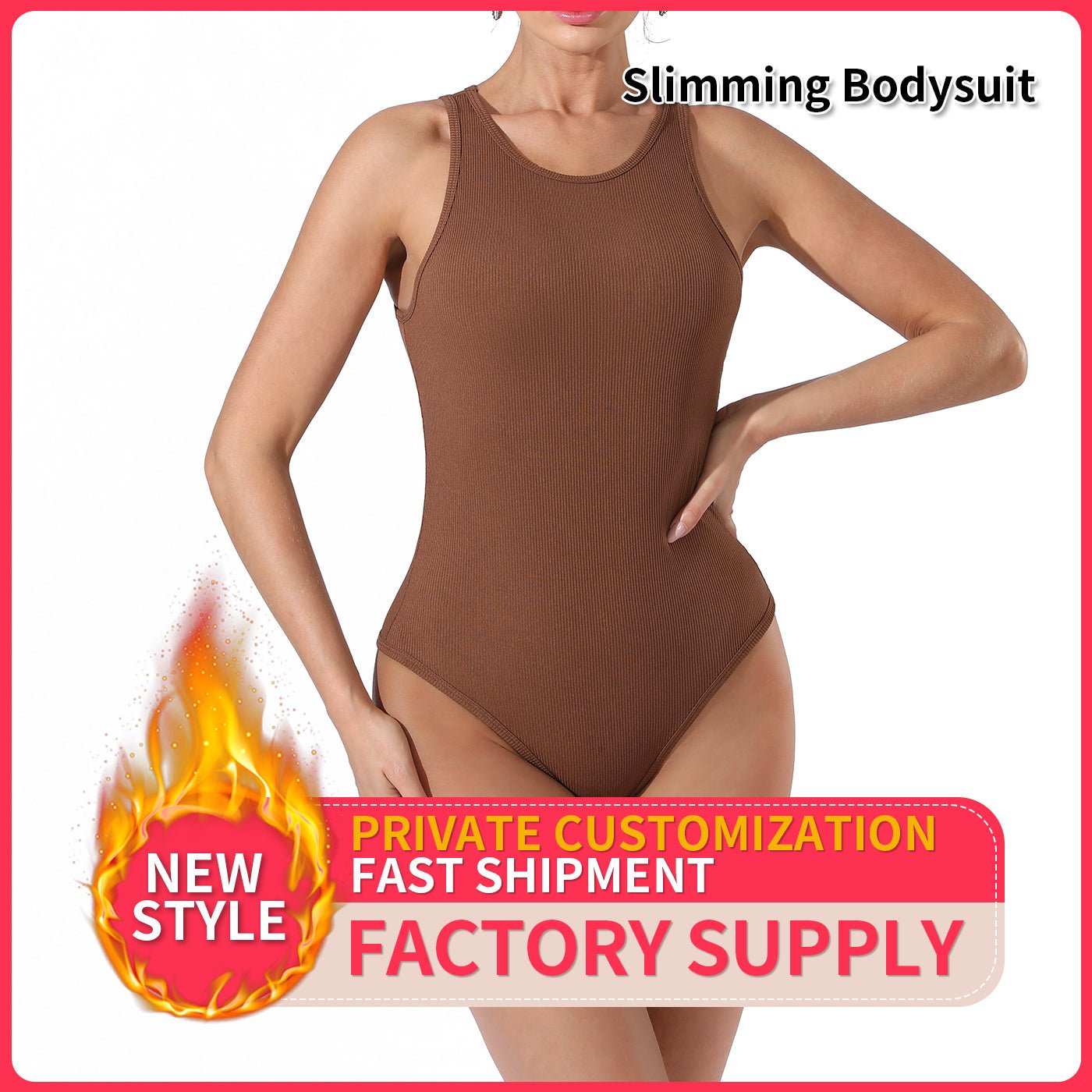 Women's Fashion Simple Solid Color Bodysuit - AMIR BAGS INDIA PRIVATE LIMITED