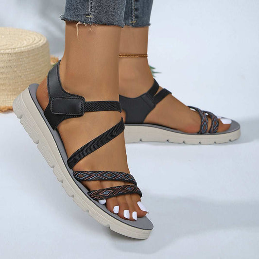 Women's Fashionable Non - slip Printed Flat Sandals - AMIR BAGS INDIA PRIVATE LIMITED