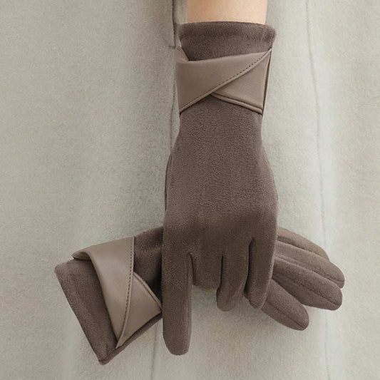 Women's Fleece - lined Warm Graceful Bow Gloves - AMIR BAGS INDIA PRIVATE LIMITED