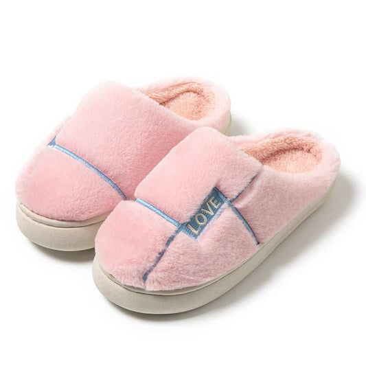 Women's Home Shoes Indoor Furry Slippers Winter Solid Color Indoor Cozy Shoes - AMIR BAGS INDIA PRIVATE LIMITED