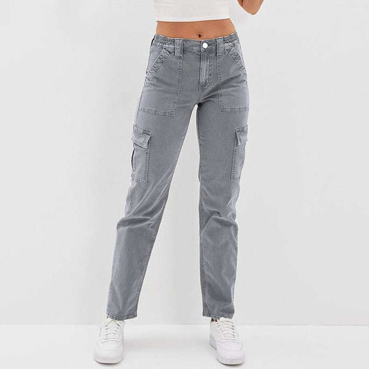 Women's Jeans Multi - bag High Waist Wash Straight - AMIR BAGS INDIA PRIVATE LIMITED