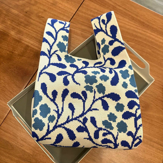 Women's Knitted Simple Branch Printed Handbag - AMIR BAGS INDIA PRIVATE LIMITED