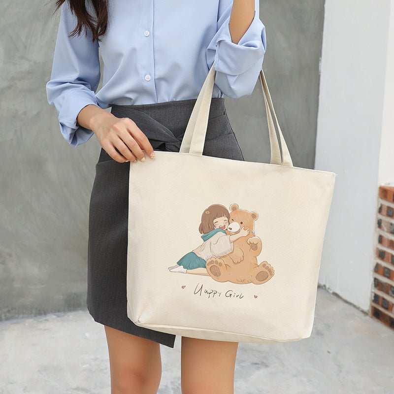 Women's Large Capacity Hand Carrying Canvas Bag - AMIR BAGS INDIA PRIVATE LIMITED