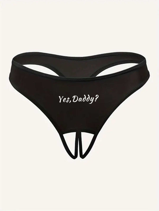 Women's Letter Printed Hollow Underwear - AMIR BAGS INDIA PRIVATE LIMITED