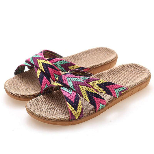 Women's Non - slip Thick - soled Linen Slippers - AMIR BAGS INDIA PRIVATE LIMITED